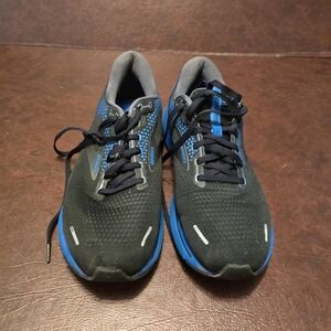 Brooks Ghost  Mens Size 11.5  Black Blue Athletic Running Shoes Sneakers
